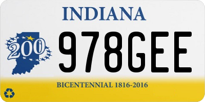IN license plate 978GEE