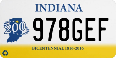IN license plate 978GEF