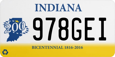IN license plate 978GEI