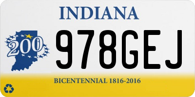 IN license plate 978GEJ