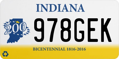 IN license plate 978GEK