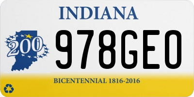 IN license plate 978GEO