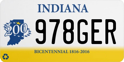 IN license plate 978GER