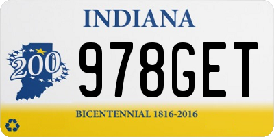 IN license plate 978GET