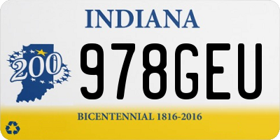 IN license plate 978GEU