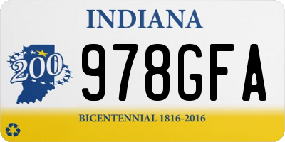 IN license plate 978GFA