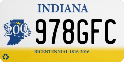 IN license plate 978GFC