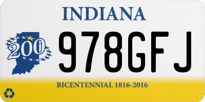 IN license plate 978GFJ