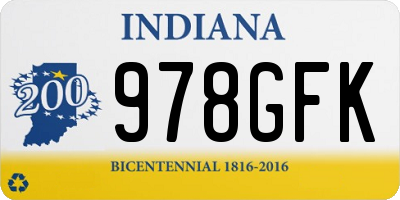 IN license plate 978GFK