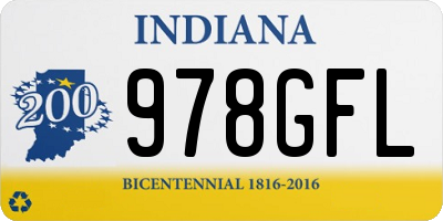 IN license plate 978GFL