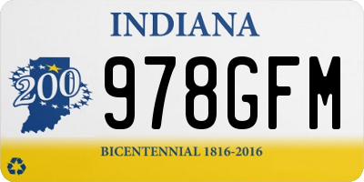 IN license plate 978GFM