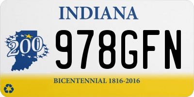 IN license plate 978GFN