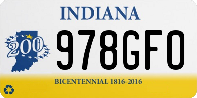 IN license plate 978GFO