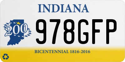 IN license plate 978GFP