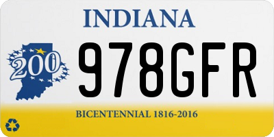 IN license plate 978GFR