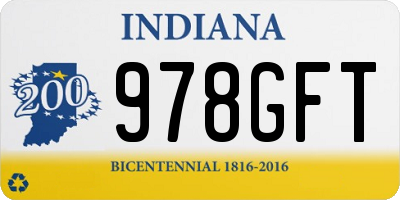 IN license plate 978GFT