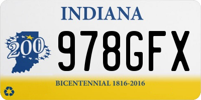 IN license plate 978GFX