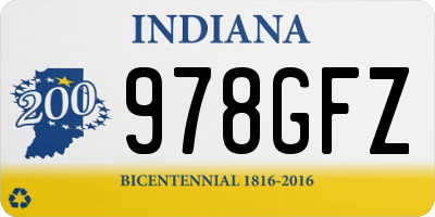 IN license plate 978GFZ