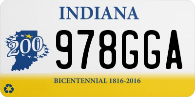 IN license plate 978GGA