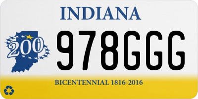 IN license plate 978GGG