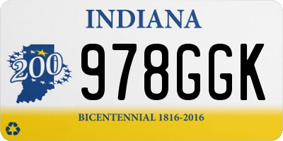 IN license plate 978GGK