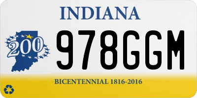 IN license plate 978GGM
