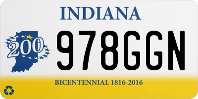 IN license plate 978GGN