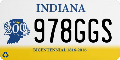 IN license plate 978GGS