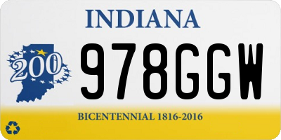 IN license plate 978GGW