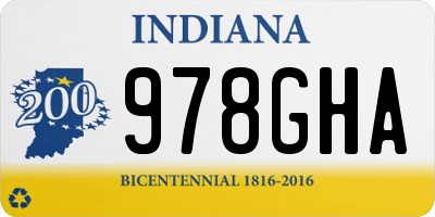 IN license plate 978GHA