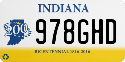 IN license plate 978GHD