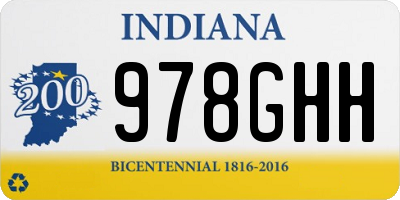 IN license plate 978GHH