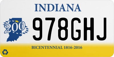 IN license plate 978GHJ