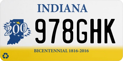 IN license plate 978GHK