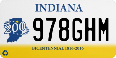 IN license plate 978GHM