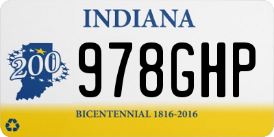 IN license plate 978GHP