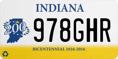 IN license plate 978GHR