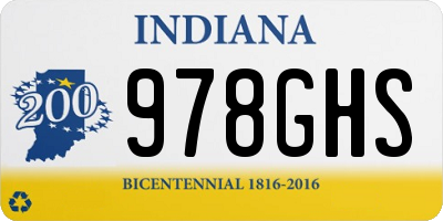 IN license plate 978GHS