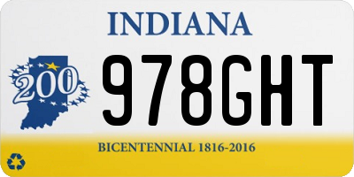 IN license plate 978GHT