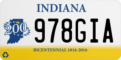 IN license plate 978GIA