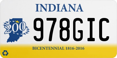 IN license plate 978GIC