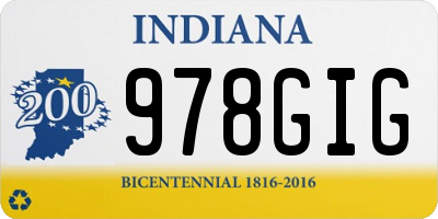 IN license plate 978GIG