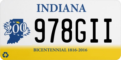 IN license plate 978GII