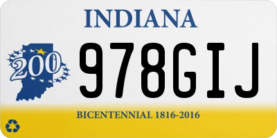 IN license plate 978GIJ