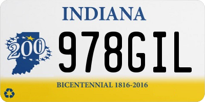 IN license plate 978GIL
