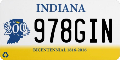 IN license plate 978GIN