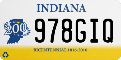 IN license plate 978GIQ