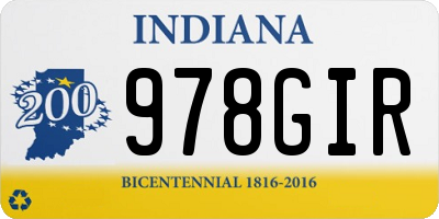 IN license plate 978GIR