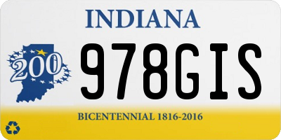 IN license plate 978GIS
