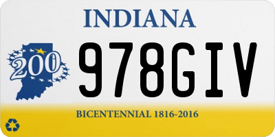 IN license plate 978GIV